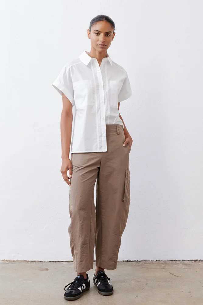 Relaxed Cargo Barrel Pants, Walnut