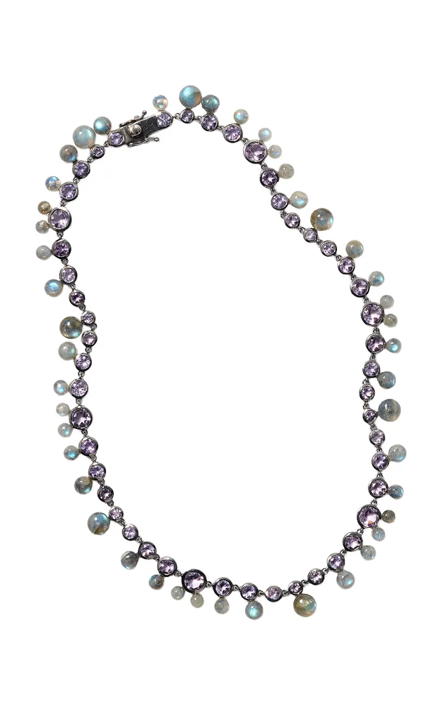Bubble Tiered Sterling Silver Rose of France Riviere Necklace