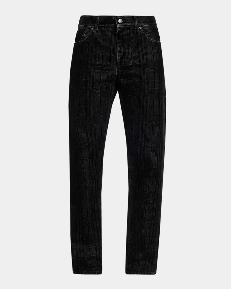 Danny Check Straight-Leg Jeans