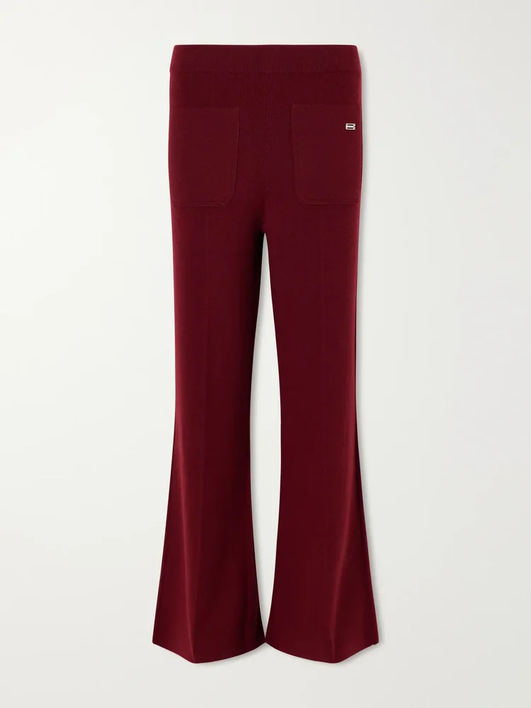 Alina merino wool and cashmere-blend flared pants