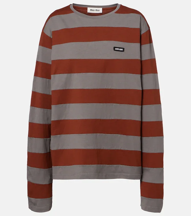 Striped cotton jersey T-shirt