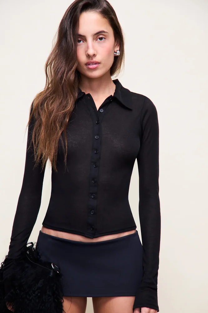 Classic Cotton Button Top