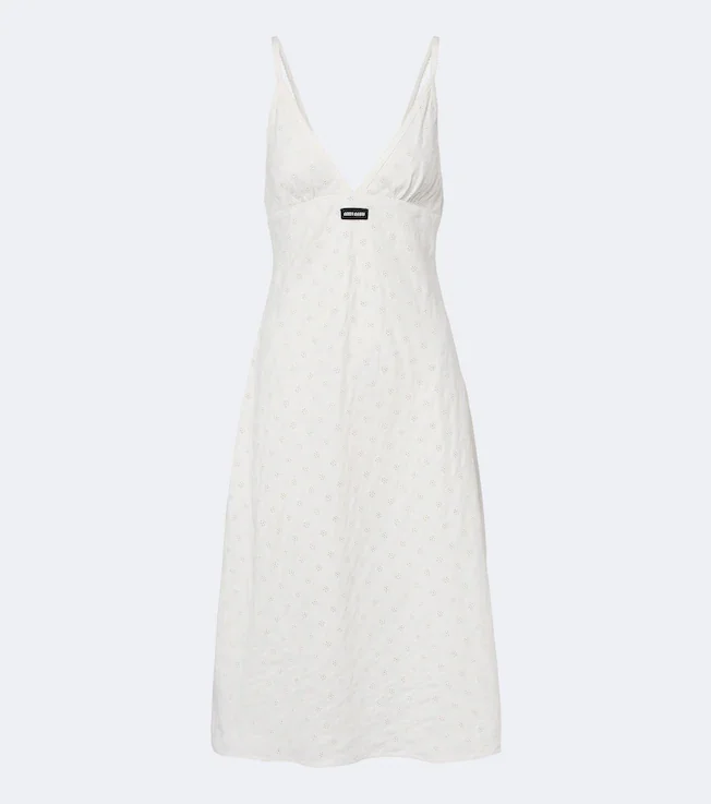 Broderie anglaise poplin midi dress