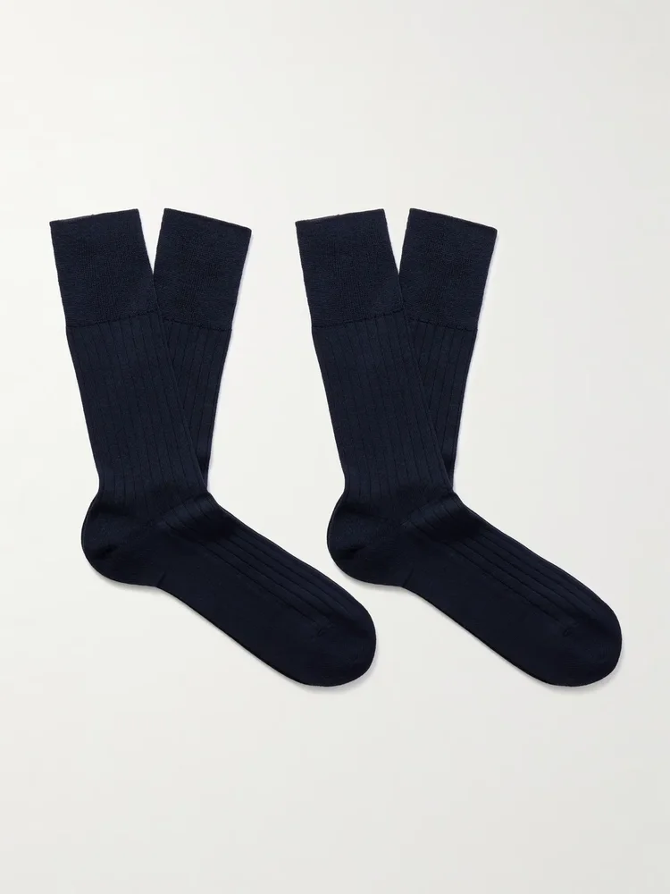 Finest Two-Pack Ribbed Cashmere-Blend Socks