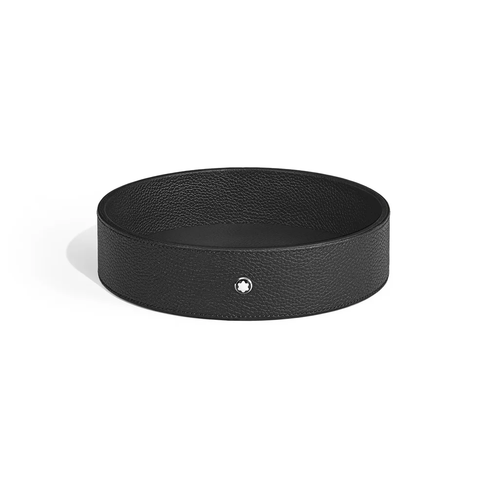 Large Round Desk Tray in Grain Leather