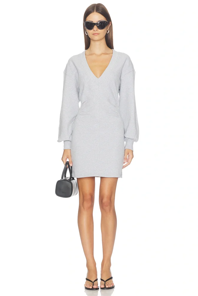 Fleece V Long Sleeve Dress