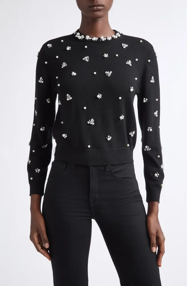 Carolee Embellished Wool Blend Sweater