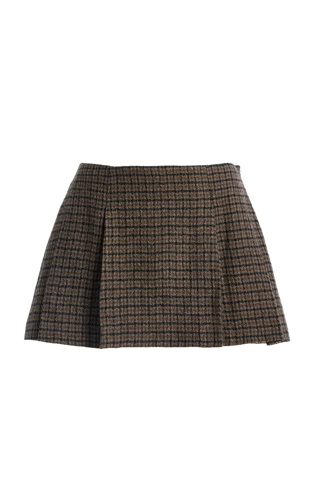 Balmoral Herringbone Wool Mini Skirt