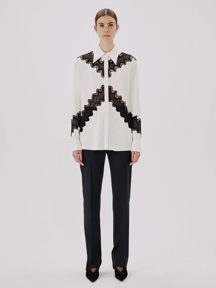 Lace Inset Shirt - Resale