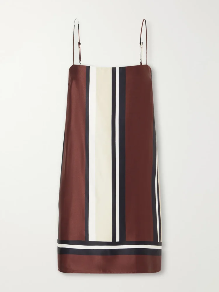 Phylis striped satin mini dress