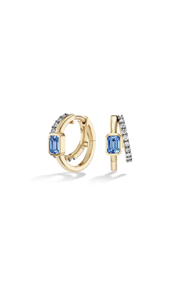 14K Yellow Gold Sapphire Earrings