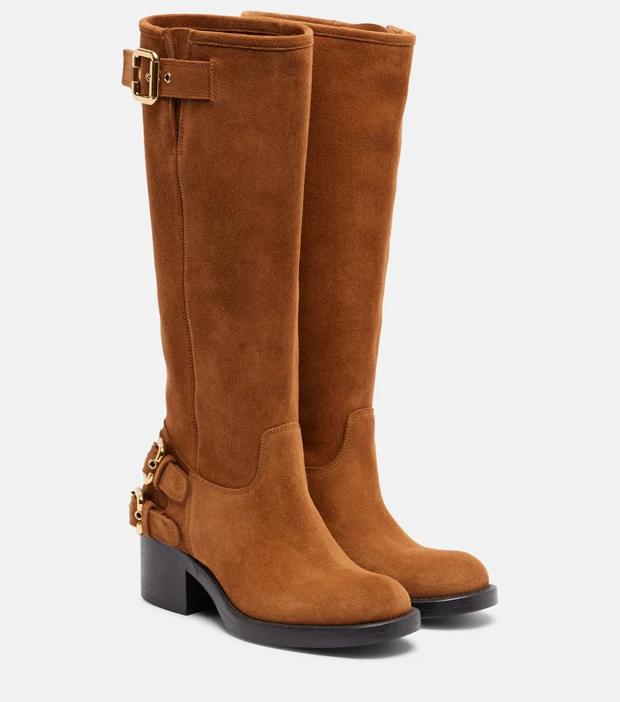 Dakota suede biker boots