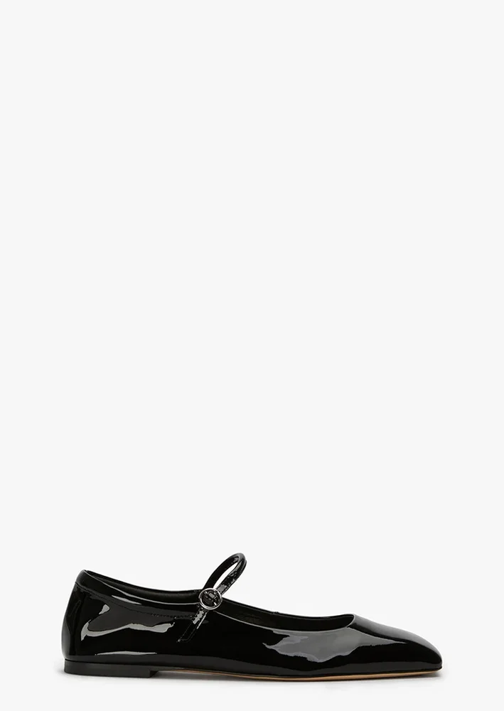 Bambi Mary Jane Flat in Black Patent