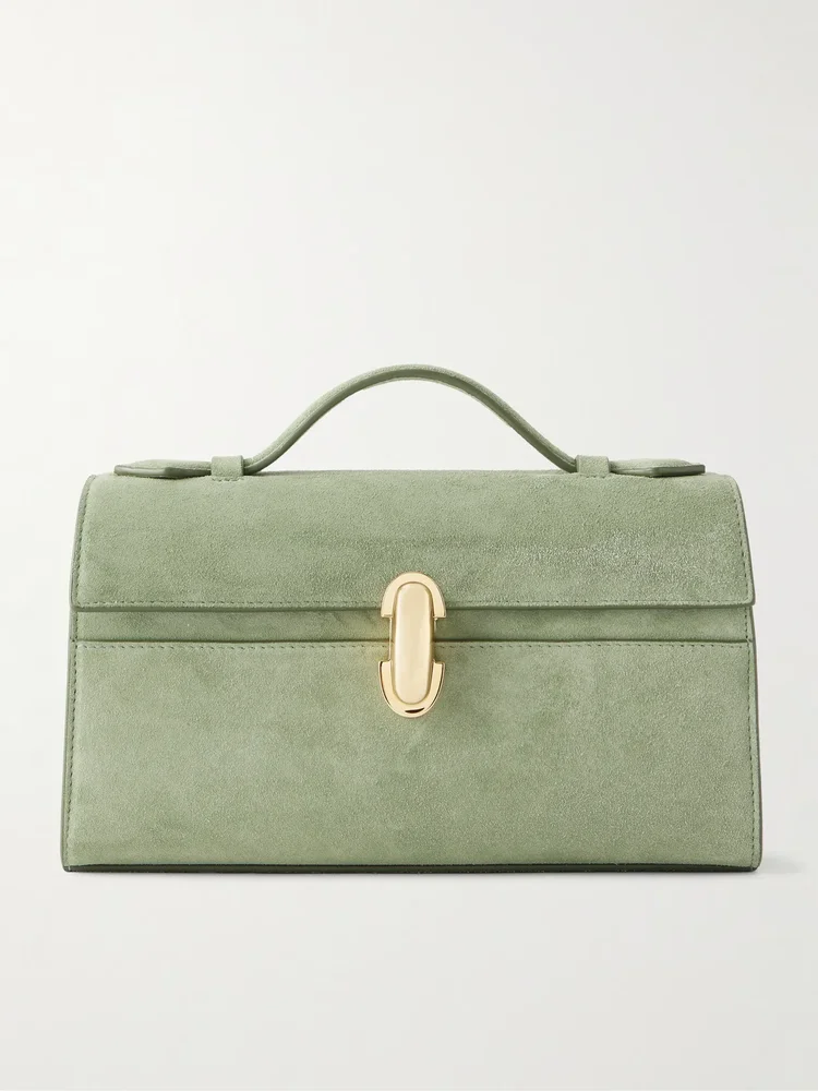 Symmetry Pochette suede top-handle bag