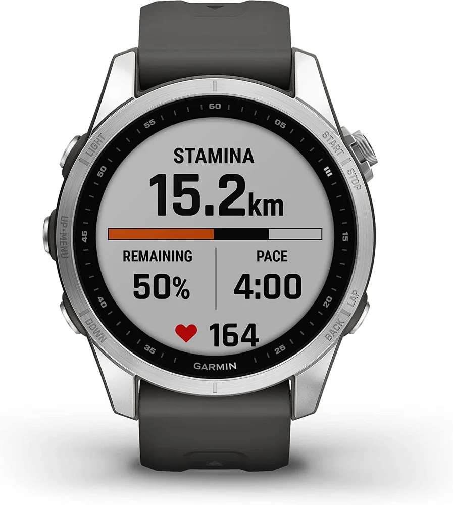 Garmin fēnix 7S Smaller-Sized Adventure Smartwatch, Silver/Graphite