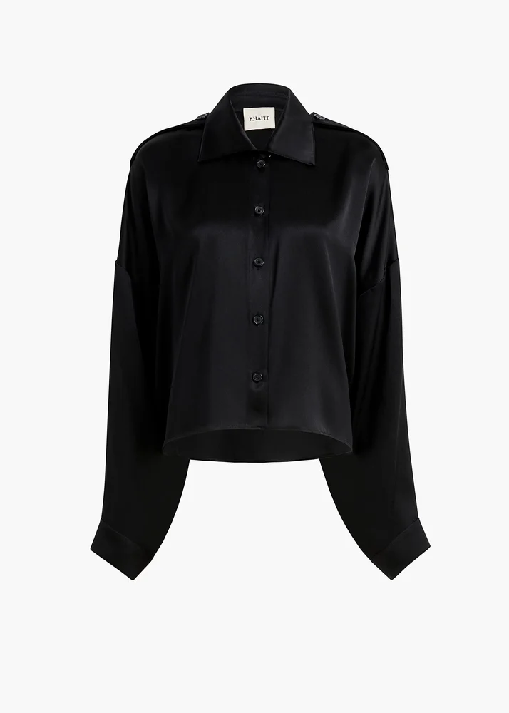 Bodine Top in Black Silk