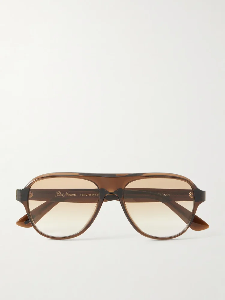 Paul Newman aviator-style acetate sunglasses
