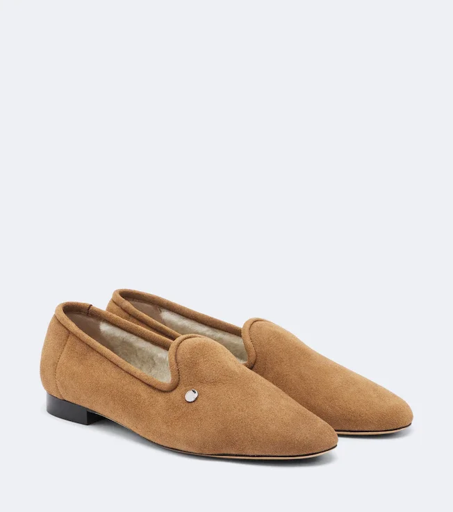 Shearling-lined suede loafers