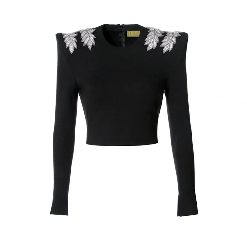 Amber Perle Noir Blouse by AGGI by HALEWSKI