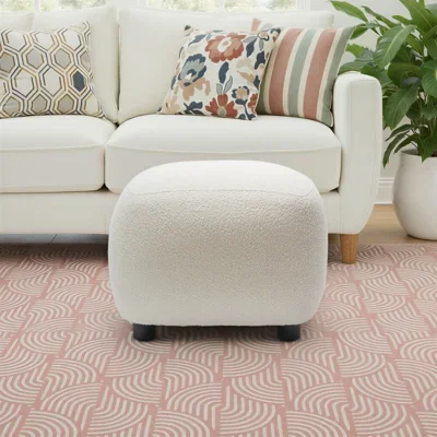 Overstreet 23" Wide Boucle Upholstered Ottoman