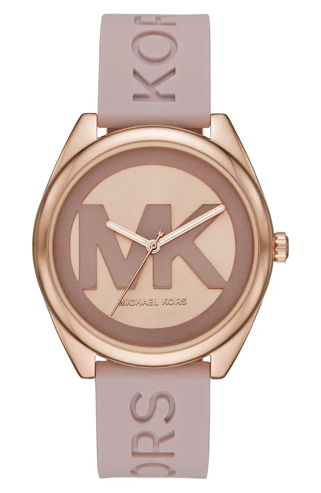 Janelle Silicone Strap Watch, 42mm