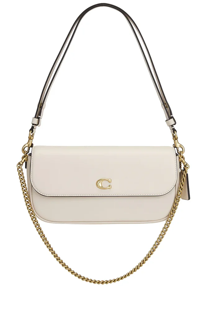 Coach Refined Calf Leather Essential Flap Chain