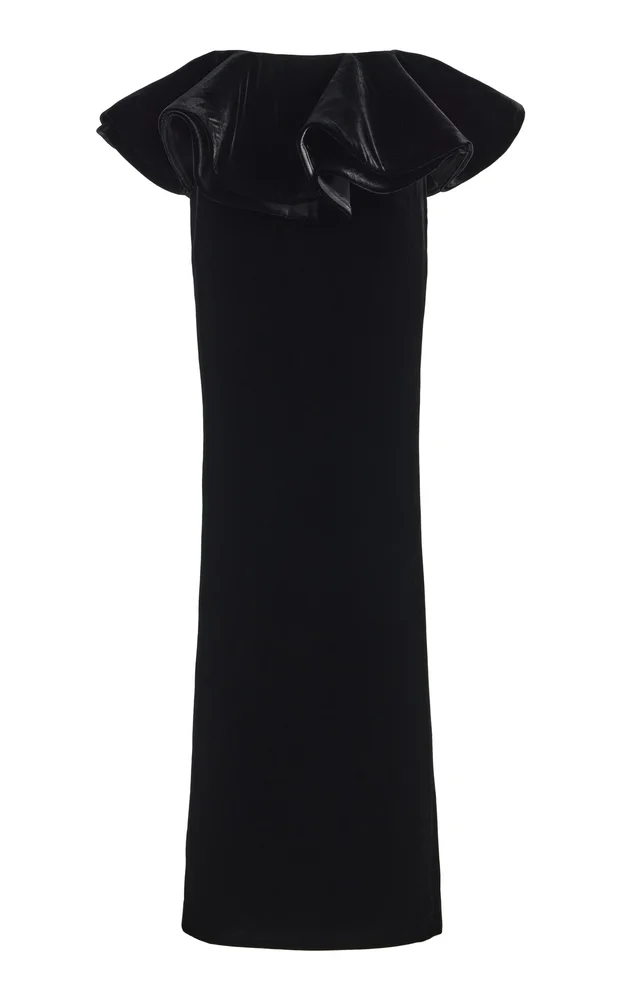 Velvet Maxi Peplum Skirt