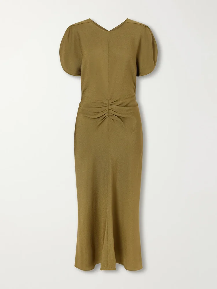 Bela gathered midi dress