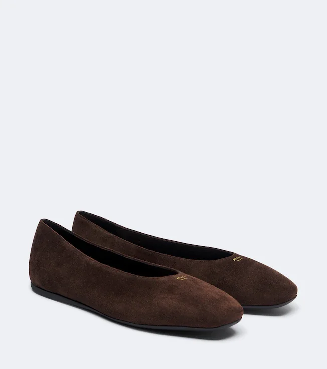 Suede ballet flats