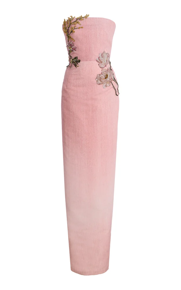 Beaded Florals Faille Gown