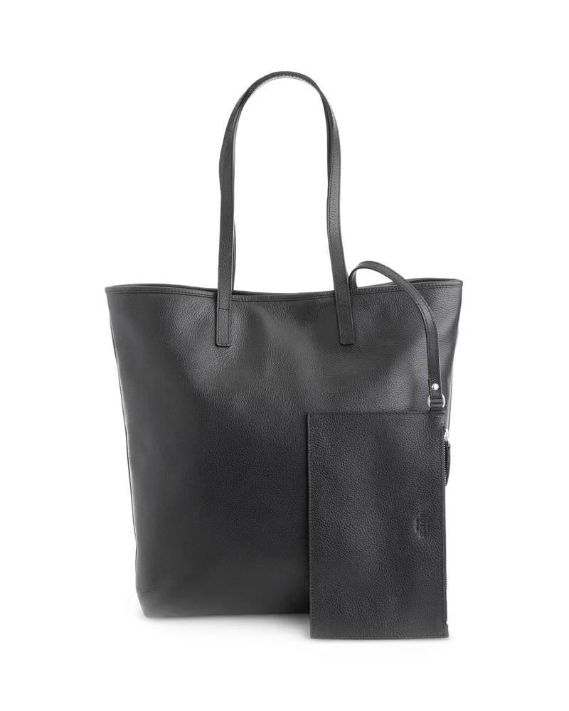 Pebble Grain Leather Tall Tote