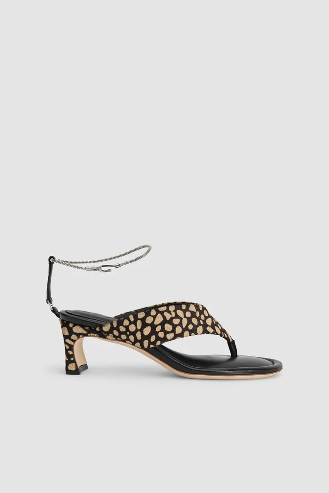 Dasha Heel Black Cheetah Pony Hair