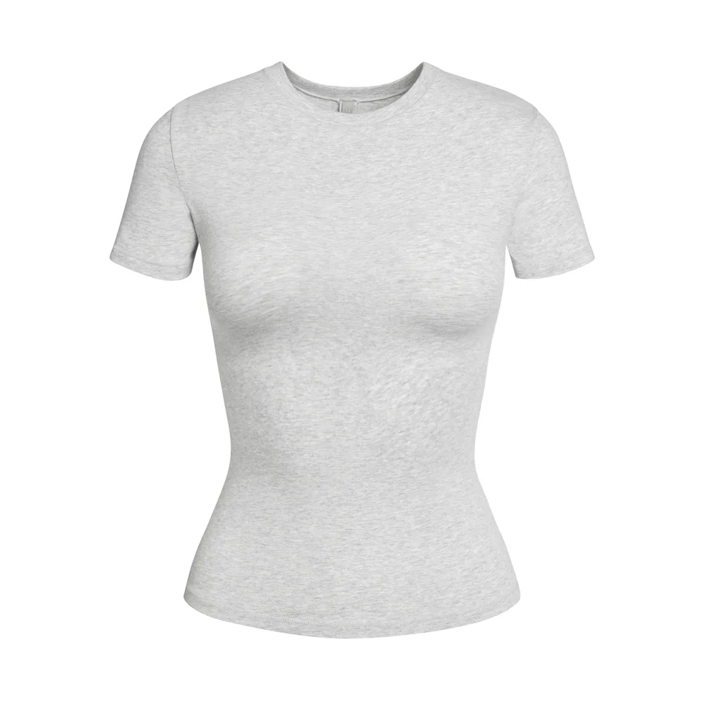 COTTON JERSEY T-SHIRT | LIGHT HEATHER GREY