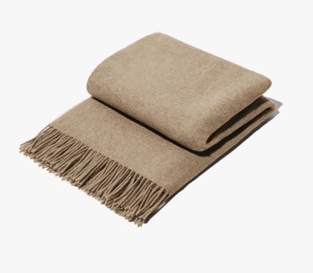 Merino Wool Fringed Throw