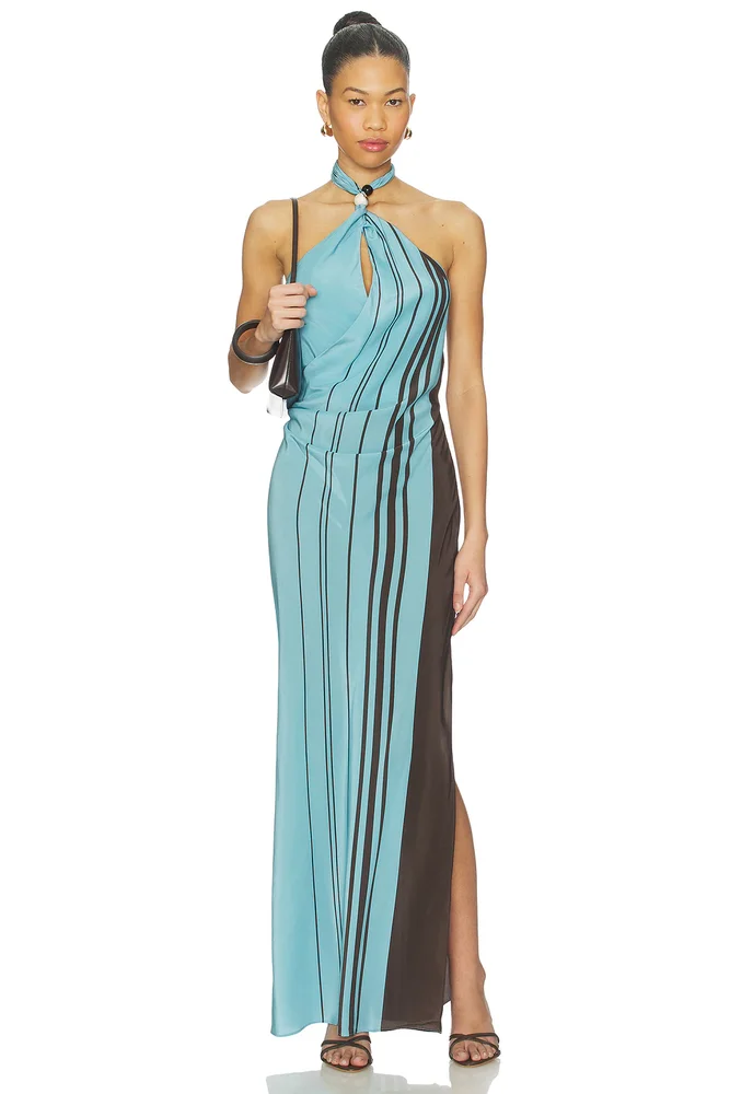 Rioja Halter Scarf Maxi Dress