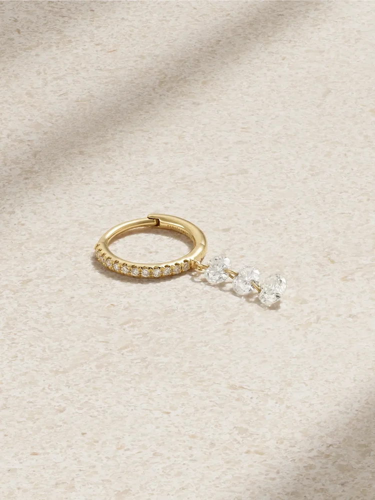 18-karat gold diamond single hoop earring