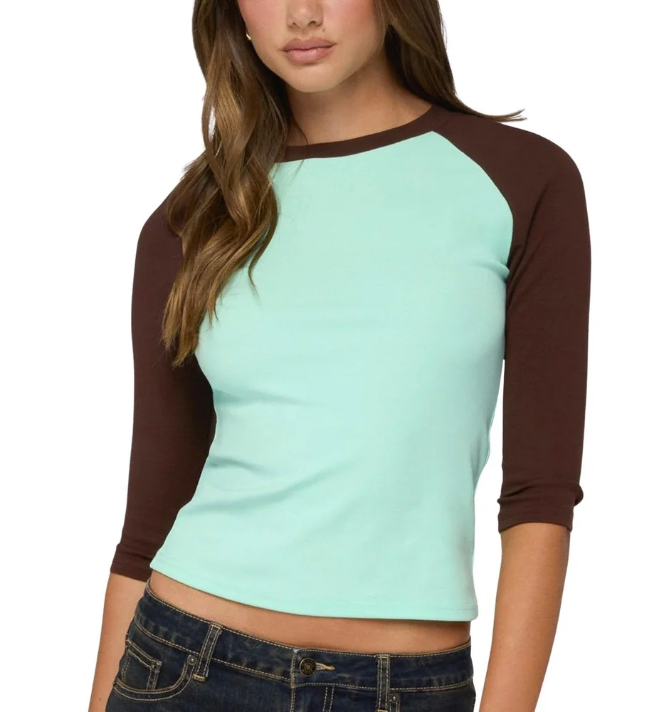 Irva Contrast Raglan Top