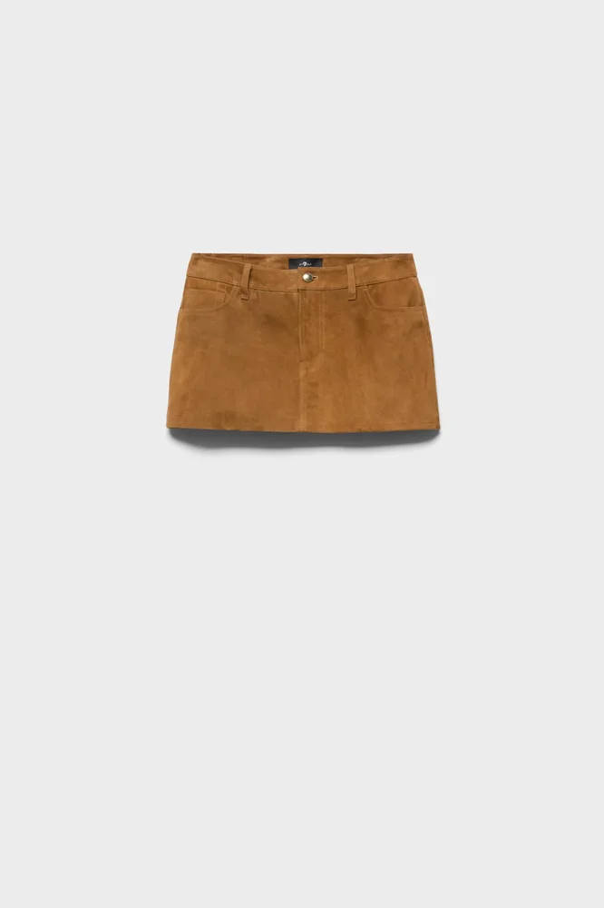 Cherry Mini Skirt in Suede Cognac