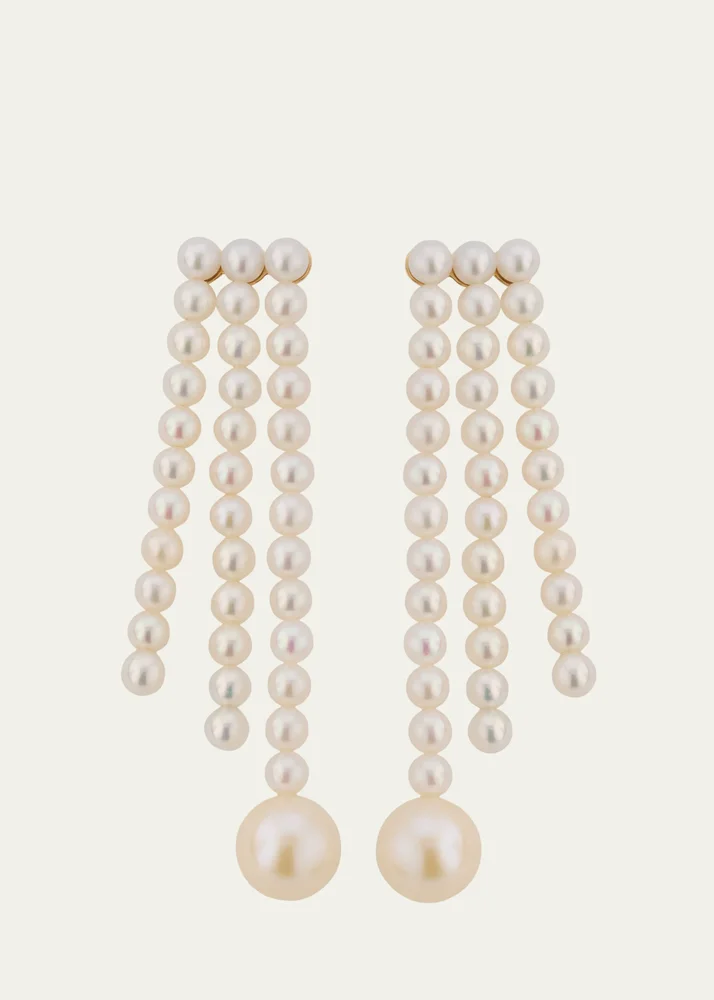 14K Yellow Gold Freshwater Pearl Earrings