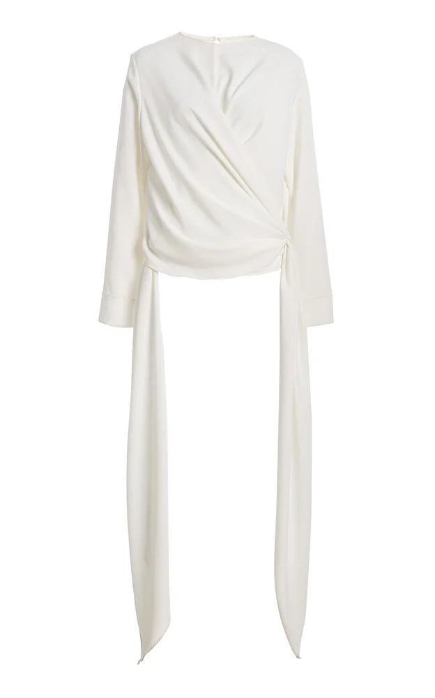 The Wrap Draped Chiffon Top