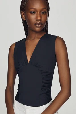 Plunge Corset-Style Top