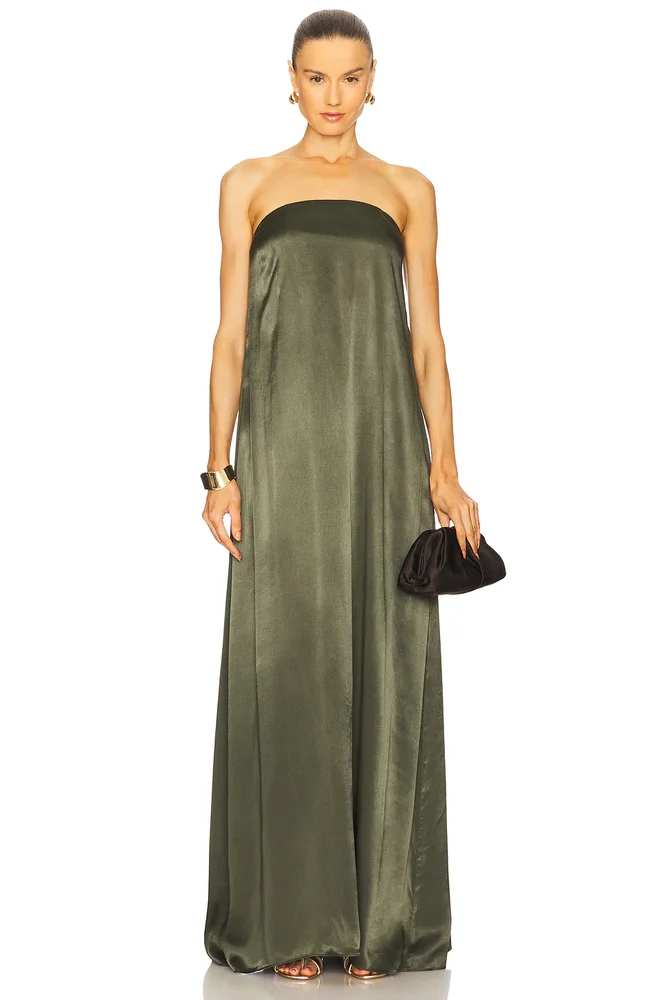 La Lune Strapless Column Maxi Dress