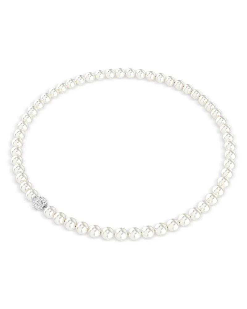 Matrix Crystal Imitation Pearl Necklace, 15.75"
