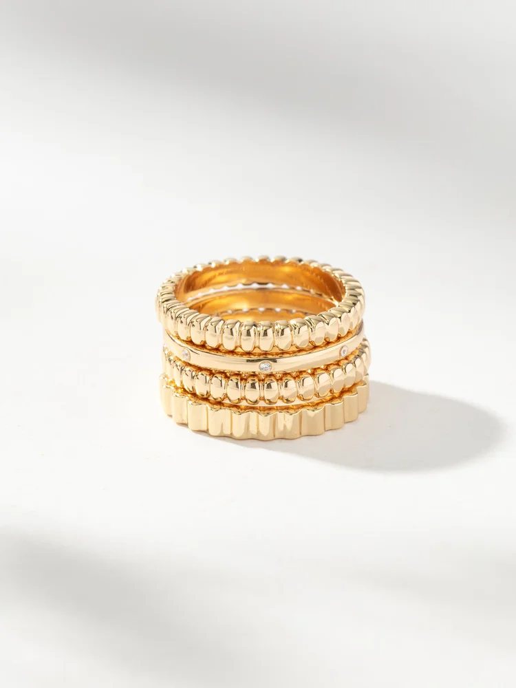 High Tide Ring Stack, Set of 4