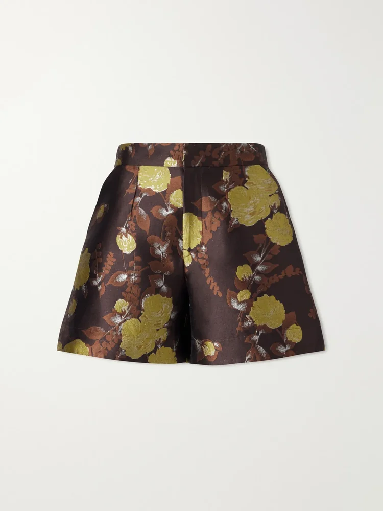 Good Butt floral-jacquard satin shorts