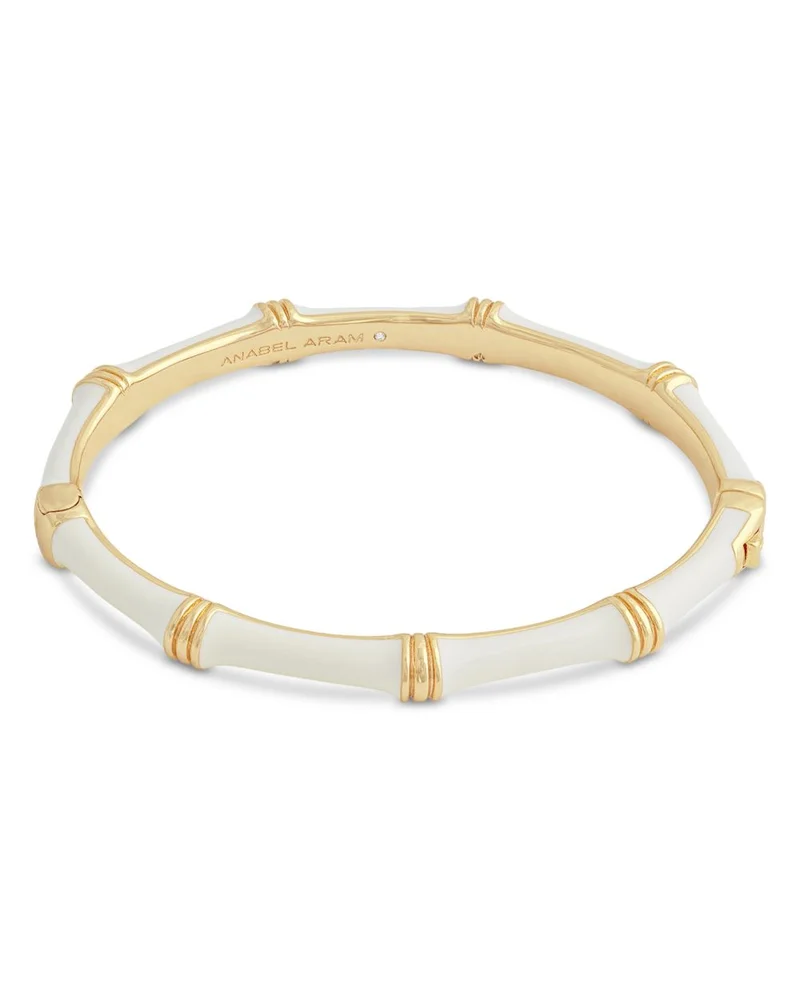 Enamel Bamboo Shaped Hinge Bangle Bracelet