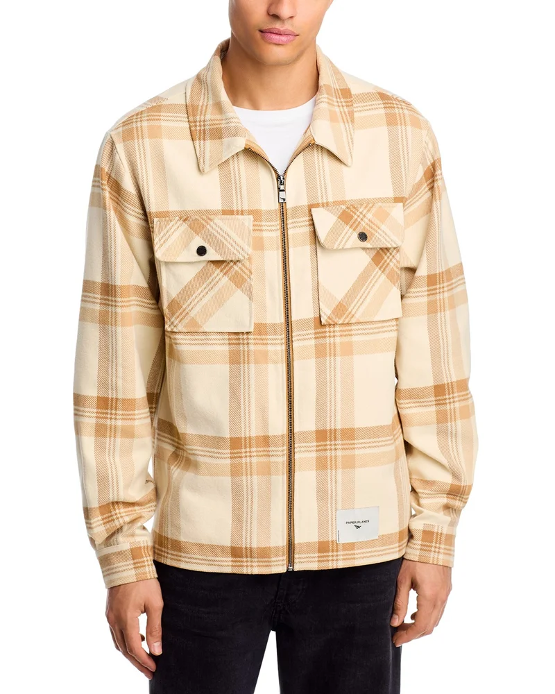 Printed Zip Front Shirt Jacket