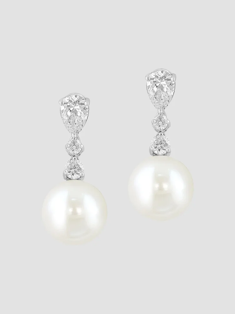 18K White Gold & 1.28 TCW Lab-Grown Diamond Drop Earrings