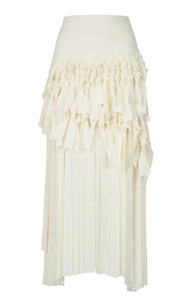 Macrame Stretch Crepe Maxi Skirt