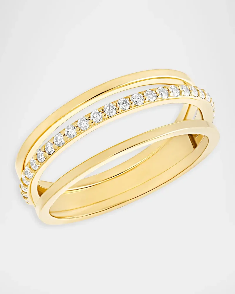 14K Yellow Gold & 0.27 TCW Diamond Triple-Band Ring